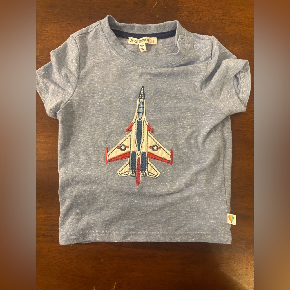 Kids Blue Airplane T-Shirt